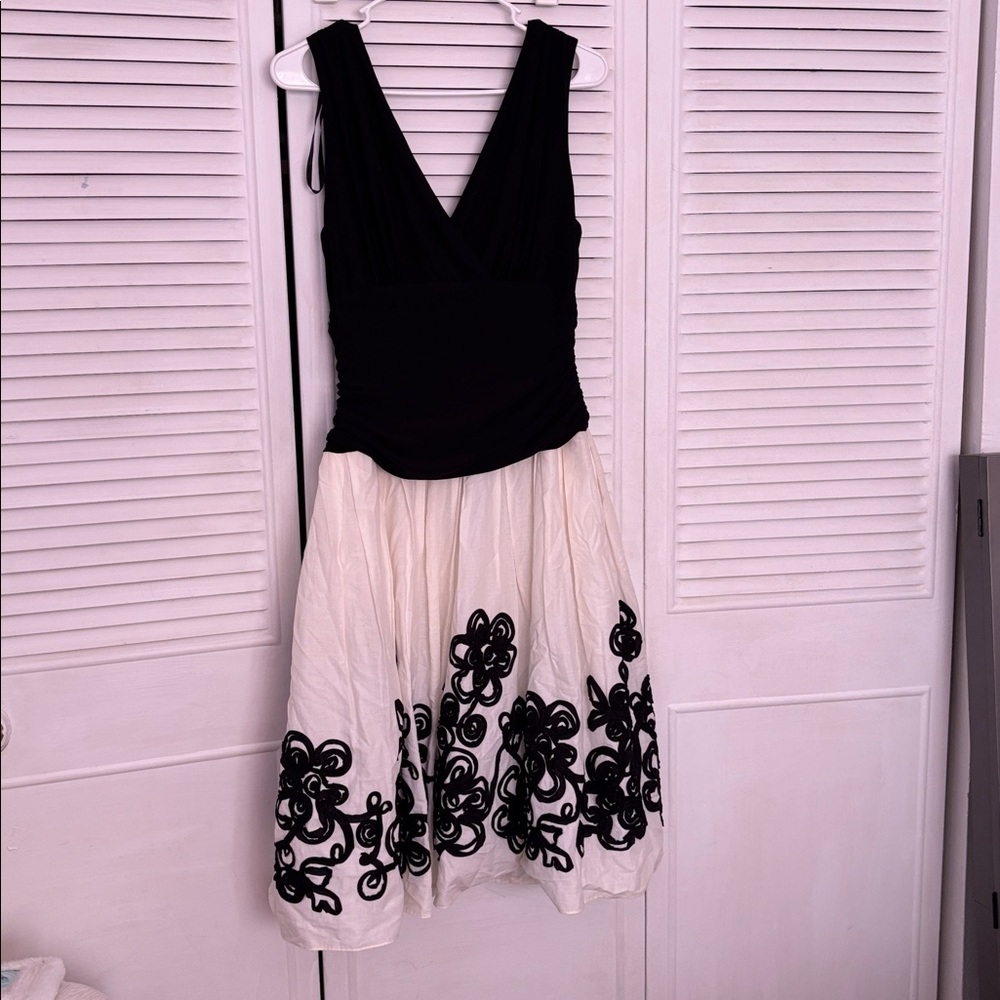 S.L. Fashions Black and White Kids Formal Dress